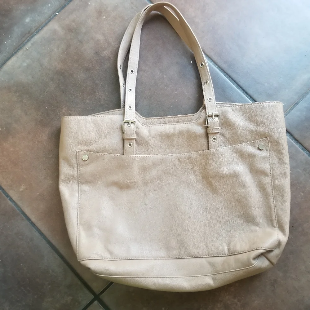 Steve Madden Beige Large Open Top Tote Bag Purse